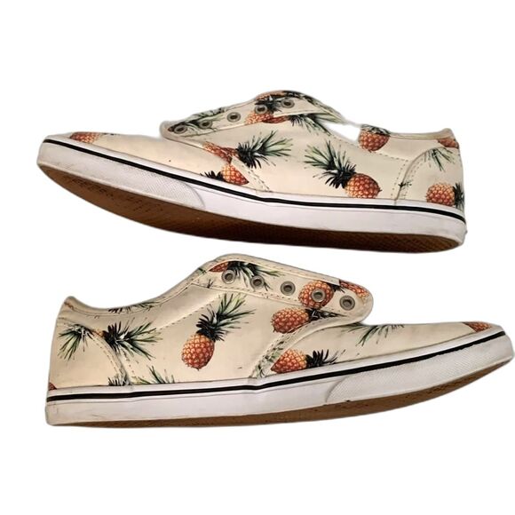 Vans Atwood Low Ivory Brown Pineapple Print Canvas Skateboarding Sneakers Size 8 - Picture 13 of 13